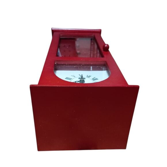 Vintage 13" Classic Table Clock Hinged Door Jewelry Drawers Tower (PARTS ONLY) - Picture 8 of 9